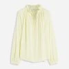 Lanvin LONG SLEEVES BLOUSE WITH OPEN NECK AND RUFFLES IN LIGHT SILK -Lanvin Fashion rw to0014 4868 p2387a