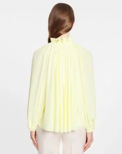 Lanvin LONG SLEEVES BLOUSE WITH OPEN NECK AND RUFFLES IN LIGHT SILK -Lanvin Fashion rw to0014 4868 p2387d
