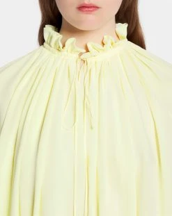 Lanvin LONG SLEEVES BLOUSE WITH OPEN NECK AND RUFFLES IN LIGHT SILK -Lanvin Fashion rw to0014 4868 p2387e
