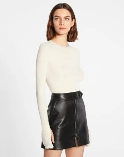 Lanvin CASHMERE AND SILK LONG-SLEEVE TOP -Lanvin Fashion rw to0020 k008 a2202c