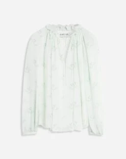 Lanvin LONG-SLEEVE PRINTED CREPE BLOUSE