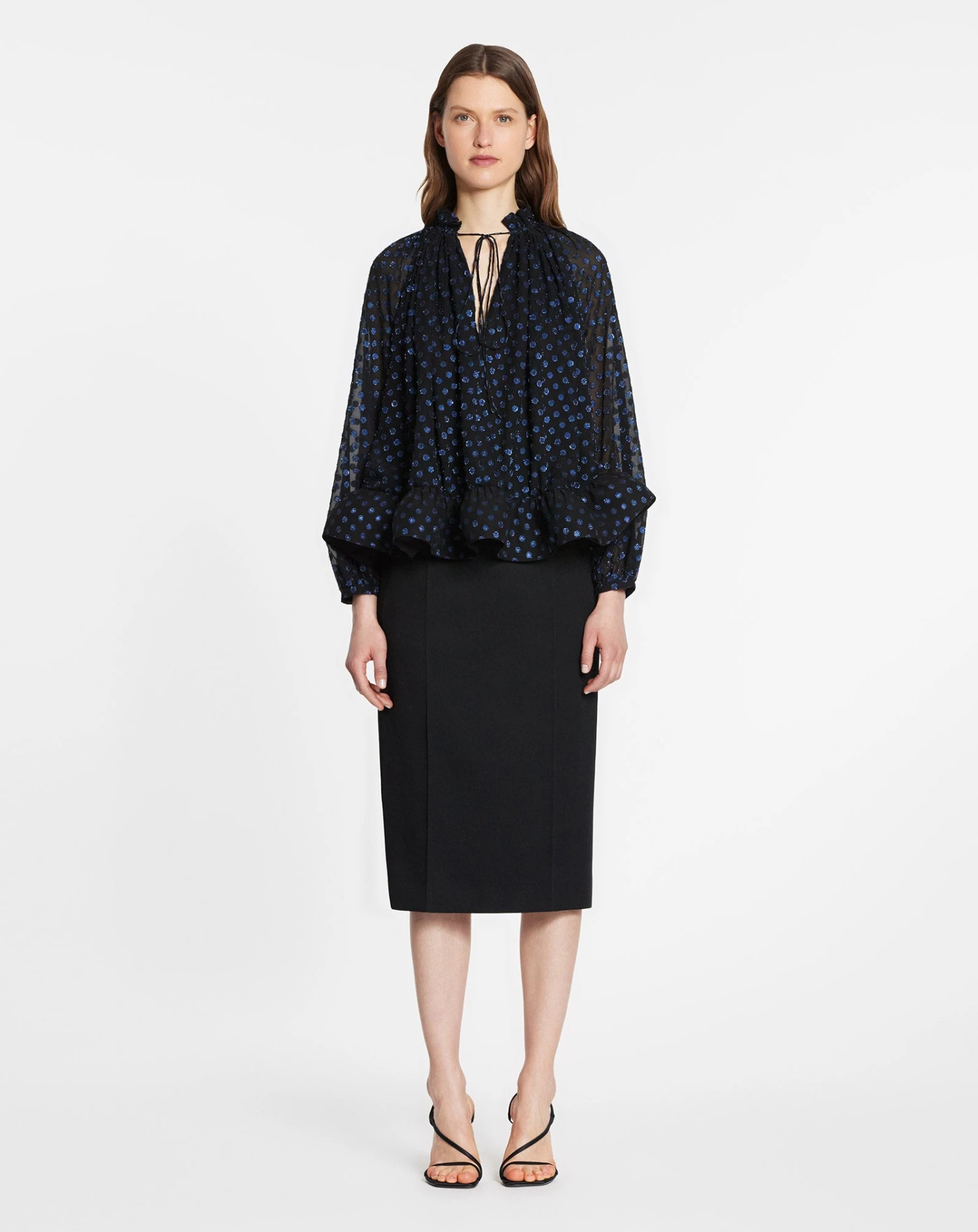 Lanvin LONG SLEEVE PRINTED CHARMEUSE BLOUSE 4 Lanvin LONG SLEEVE PRINTED CHARMEUSE BLOUSE - Image 2