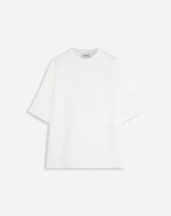 RELAXED FIT LANVIN LOGO TEE IN GLOSSY DOUBLE JERSEY