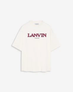 Lanvin OVERSIZED EMBROIDERED CURB T-SHIRT