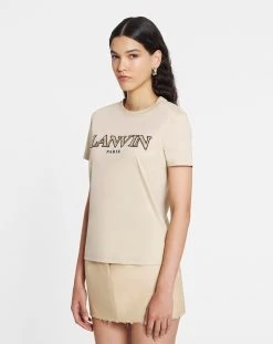 Lanvin CLASSIC CURB EMBROIDERED T-SHIRT -Lanvin Fashion rw ts0030 j207 e23081 c 9778a69f 0bbb 4e2d a342 2ccf927f76fc