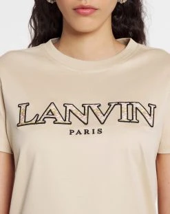 Lanvin CLASSIC CURB EMBROIDERED T-SHIRT -Lanvin Fashion rw ts0030 j207 e23081 e 55b86ae1 4cb3 4a51 bcaf b354319908c2