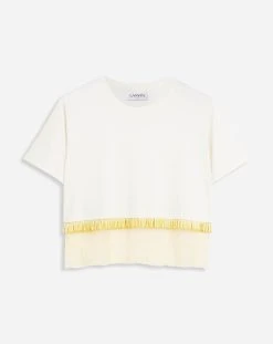 Lanvin CROPPED T-SHIRT WITH EMBROIDERY