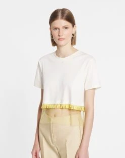 Lanvin CROPPED T-SHIRT WITH EMBROIDERY -Lanvin Fashion rw ts9012 j010 e23012 c