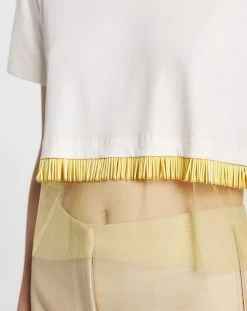 Lanvin CROPPED T-SHIRT WITH EMBROIDERY -Lanvin Fashion rw ts9012 j010 e23012 e